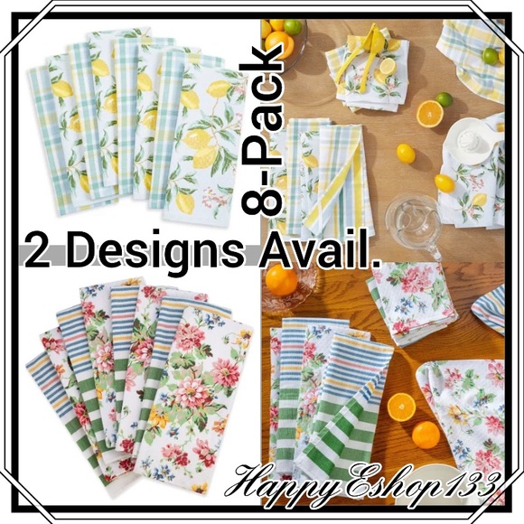 Crisp Martha Stewart Kitchen Towels 8 Pack Assorted Designs Image Art Crisp Martha Stewart Kitchen Towels 8 Pack Assorted Designs Image Art
